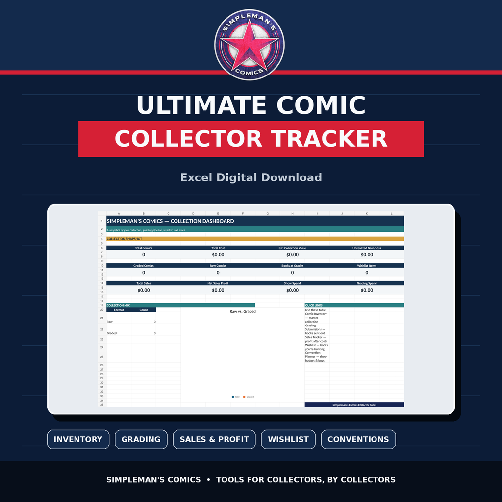 Ultimate Comic Collector Tracker – Excel Digital Download
