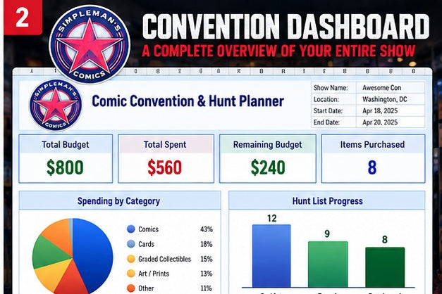 Comic Convention & Hunt Planner – Excel Digital Download