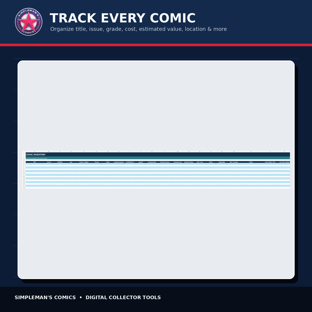 Ultimate Comic Collector Tracker – Excel Digital Download