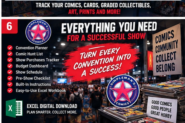 Comic Convention & Hunt Planner – Excel Digital Download