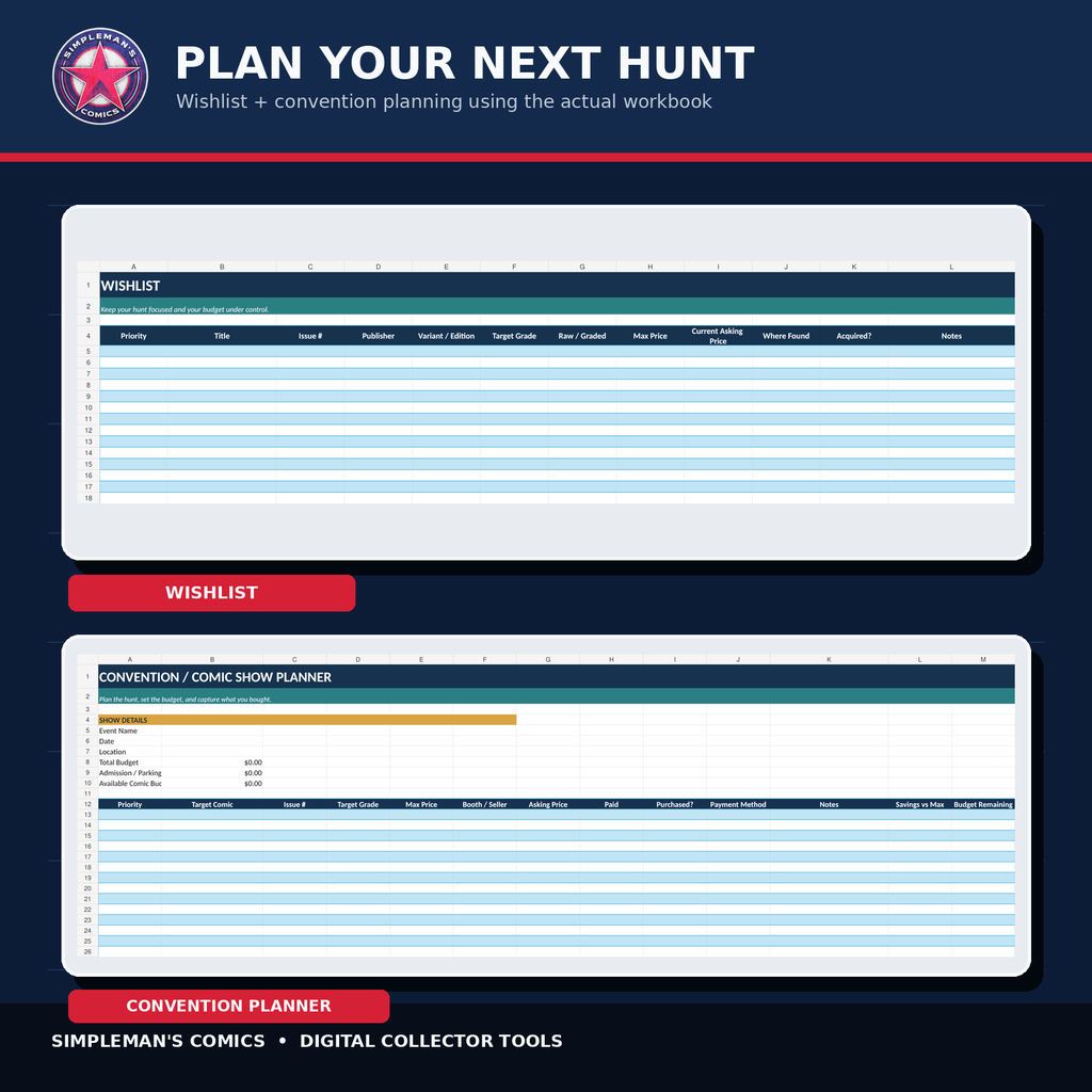 Ultimate Comic Collector Tracker – Excel Digital Download