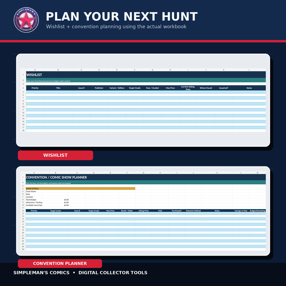 Ultimate Comic Collector Tracker – Excel Digital Download