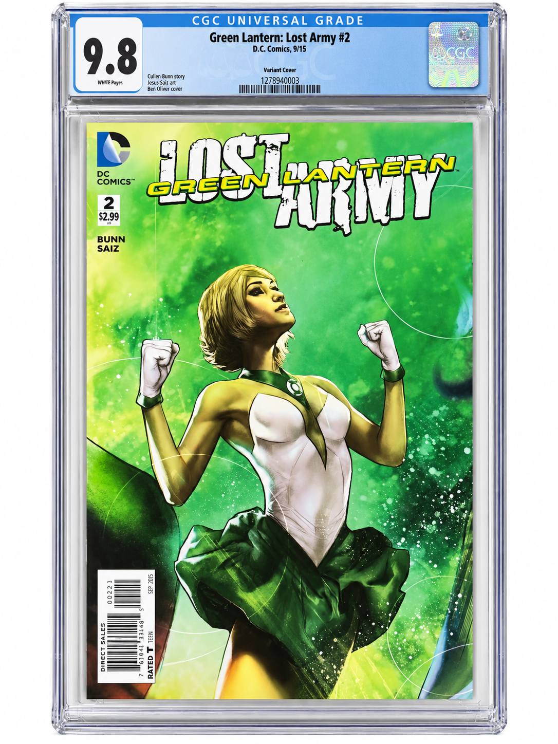 Green Lantern: Lost Army #2 CGC 9.8 – Ben Oliver 1:25 Variant – DC 2015