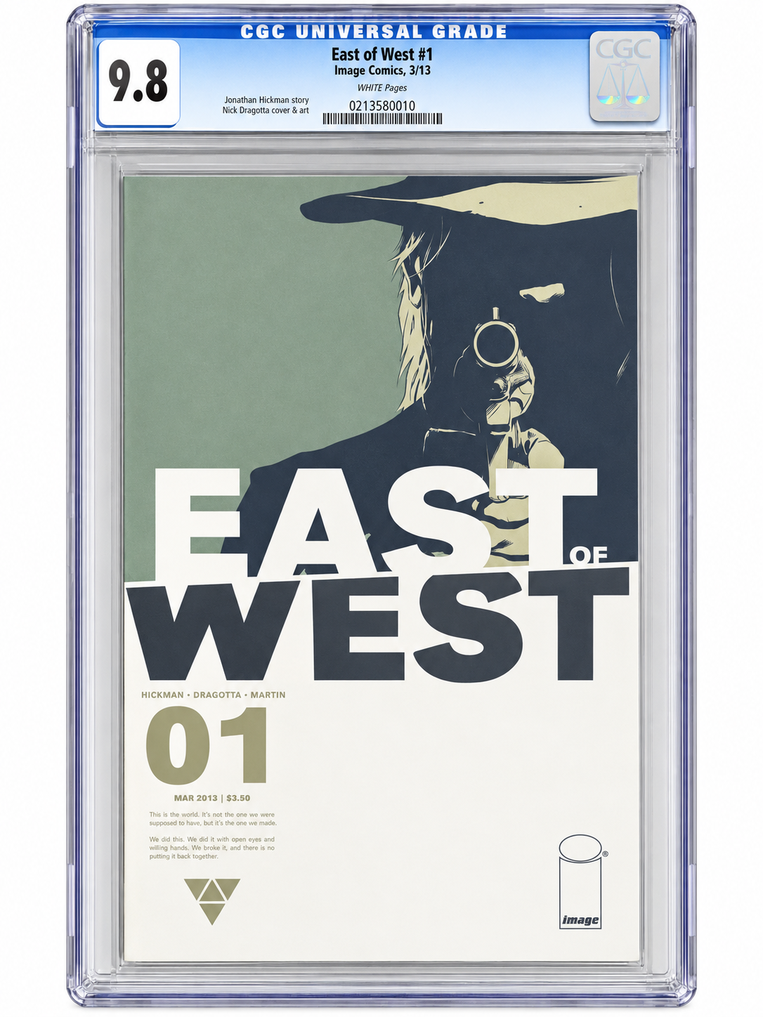 East of West #1 CGC 9.8 White Pages – 1st Print – Image Comics 2013