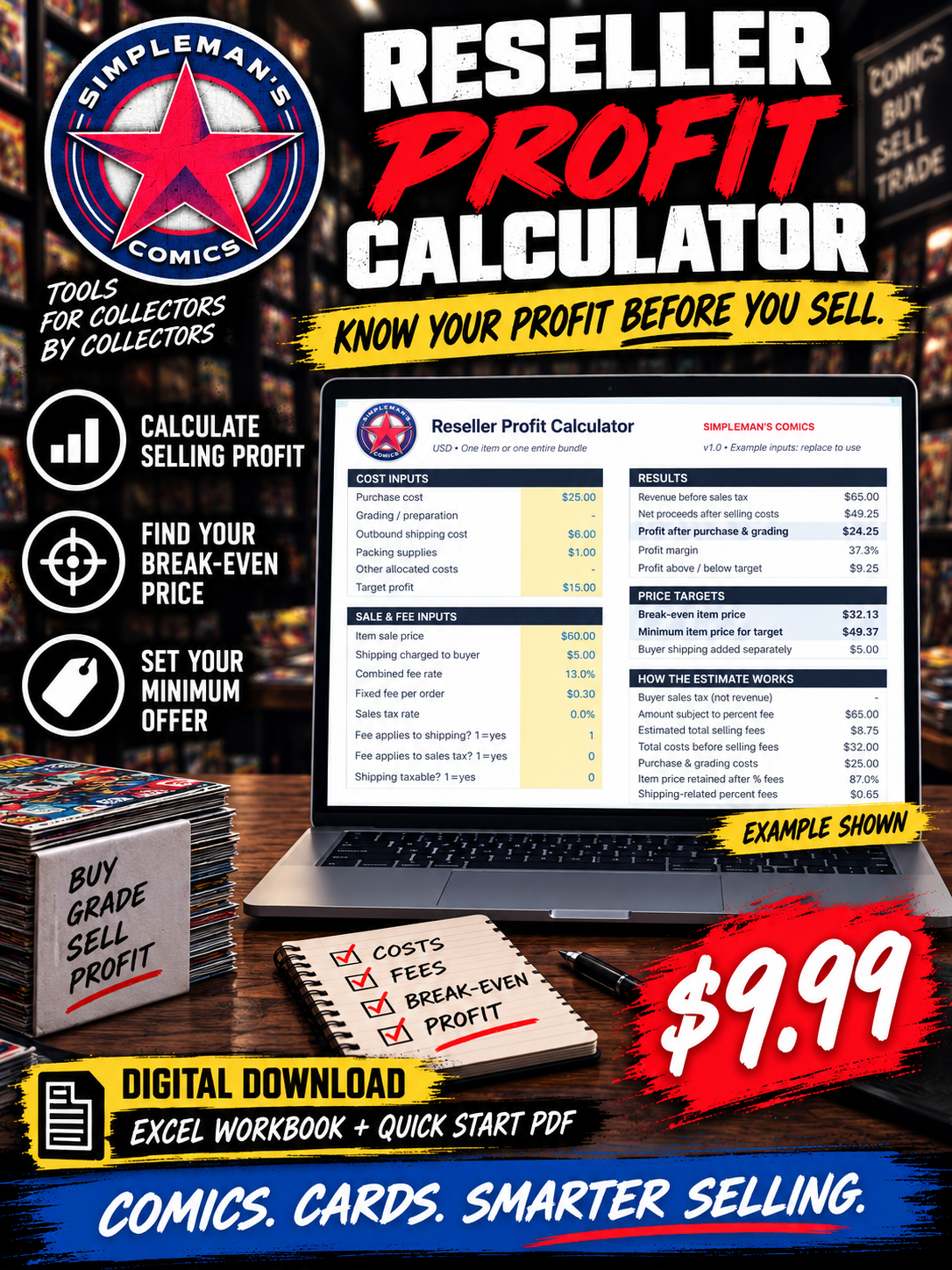 Comic & Card Reseller Profit Calculator