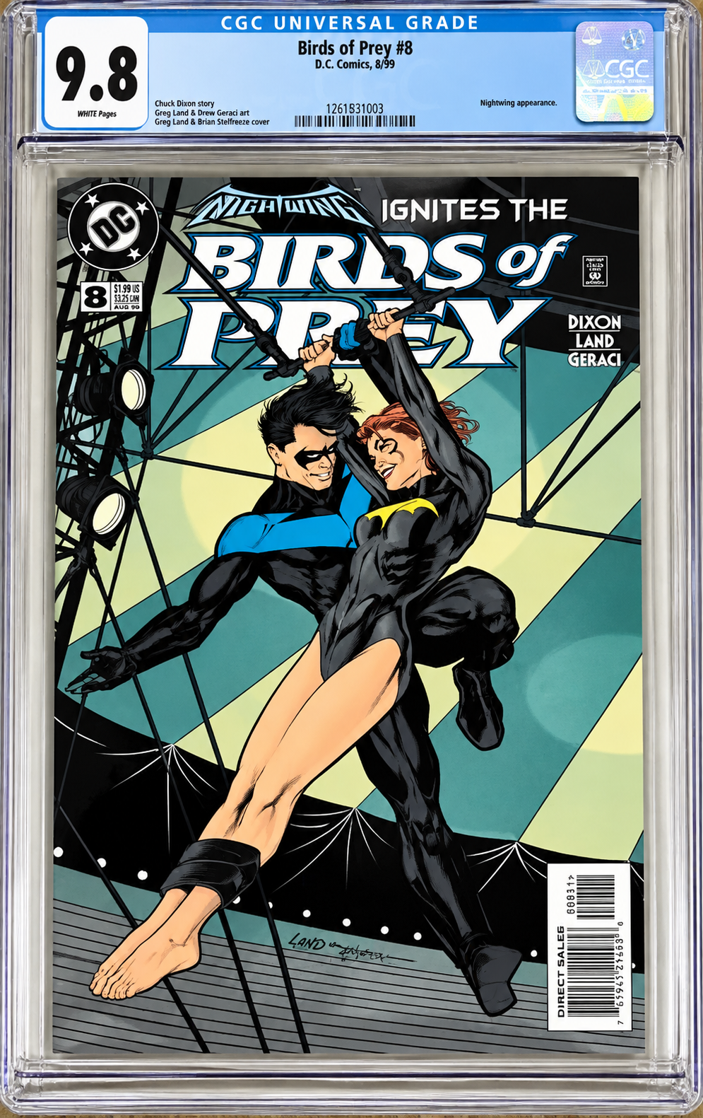 Birds of Prey #8 CGC 9.8 White Pages – Nightwing & Batgirl – DC 1999