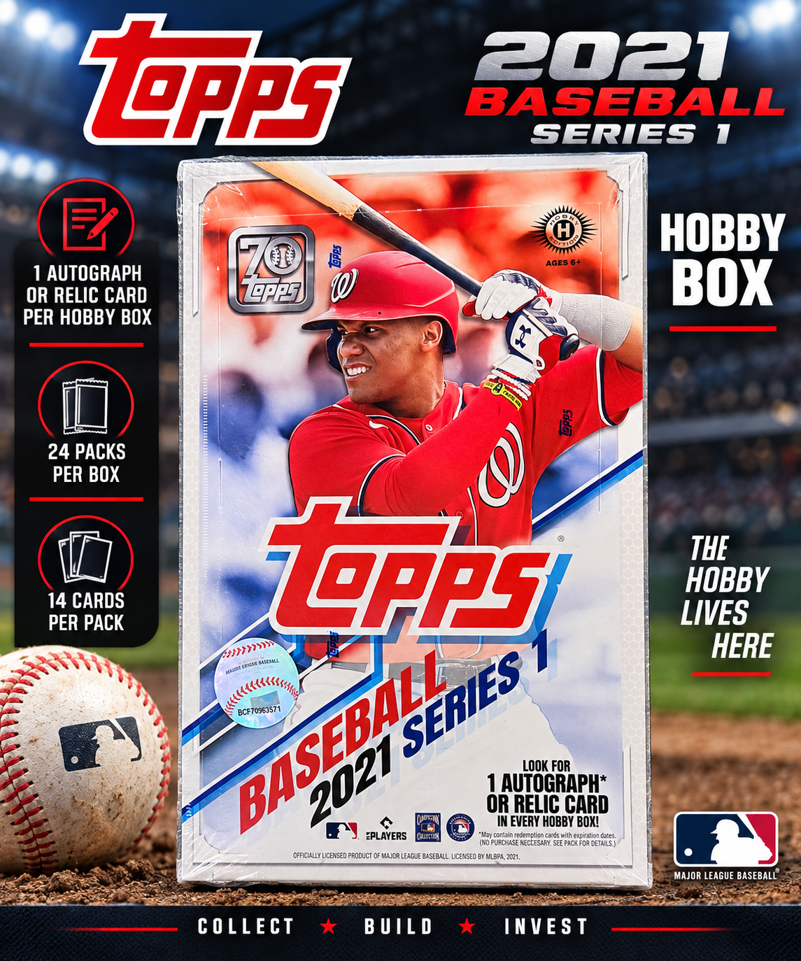2021 Topps Series 1 Baseball Hobby Box – Factory Sealed