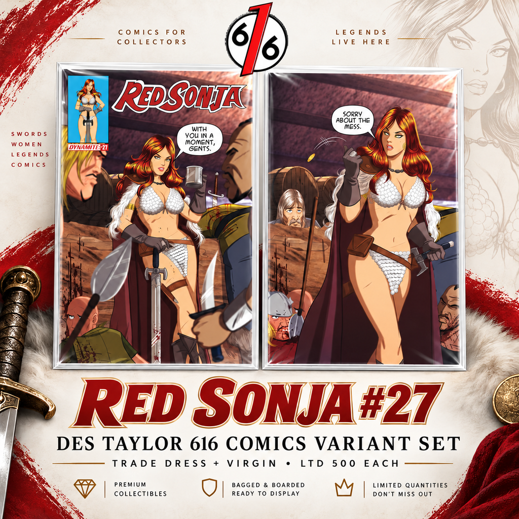 Red Sonja #27 – Des Taylor 616 Comics Trade Dress & Virgin Variant Set LTD 500 Each