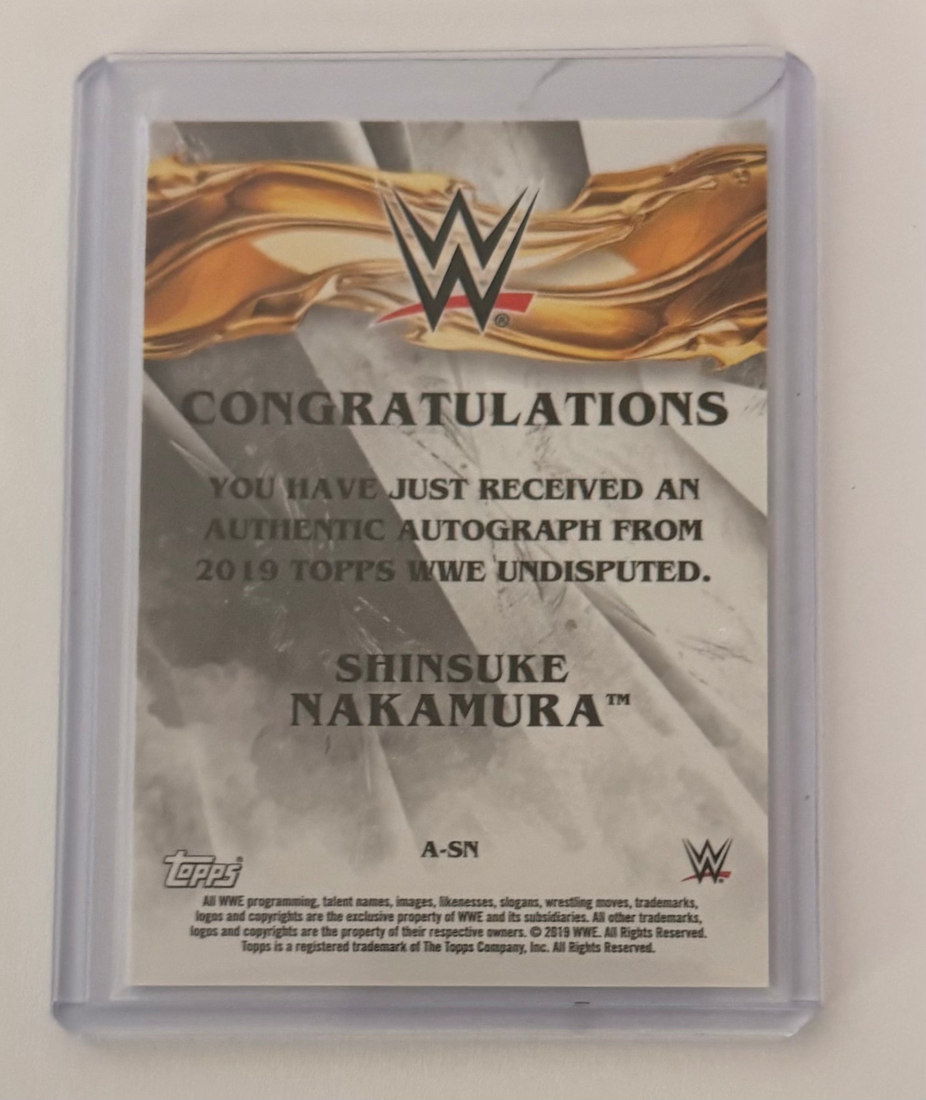 2019 wwe undisputed shinsuke nakamura auto /199