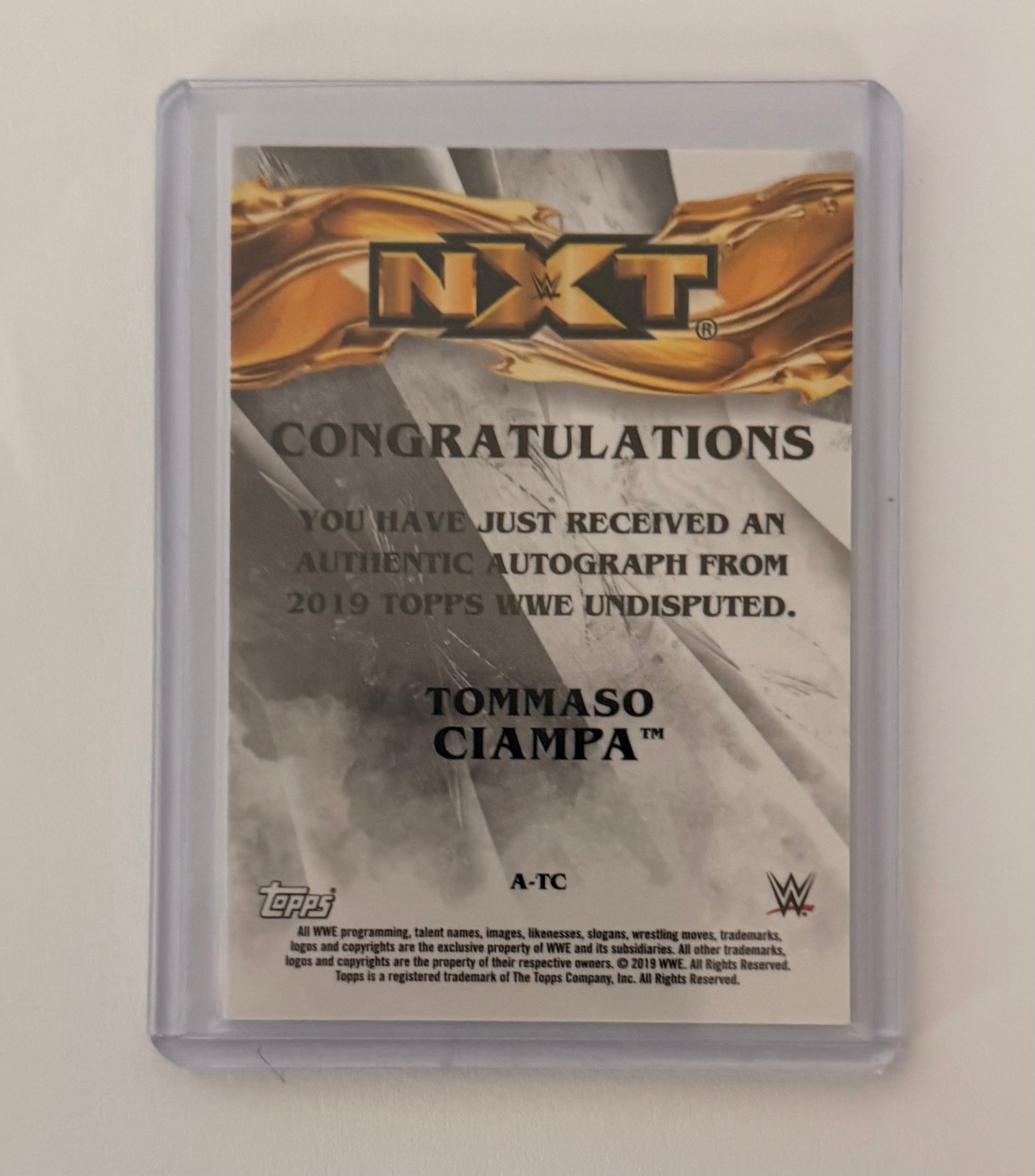 2019 Topps Undisputed Tommaso Ciampa Auto /25 On Card WWE NXT AEW SSP