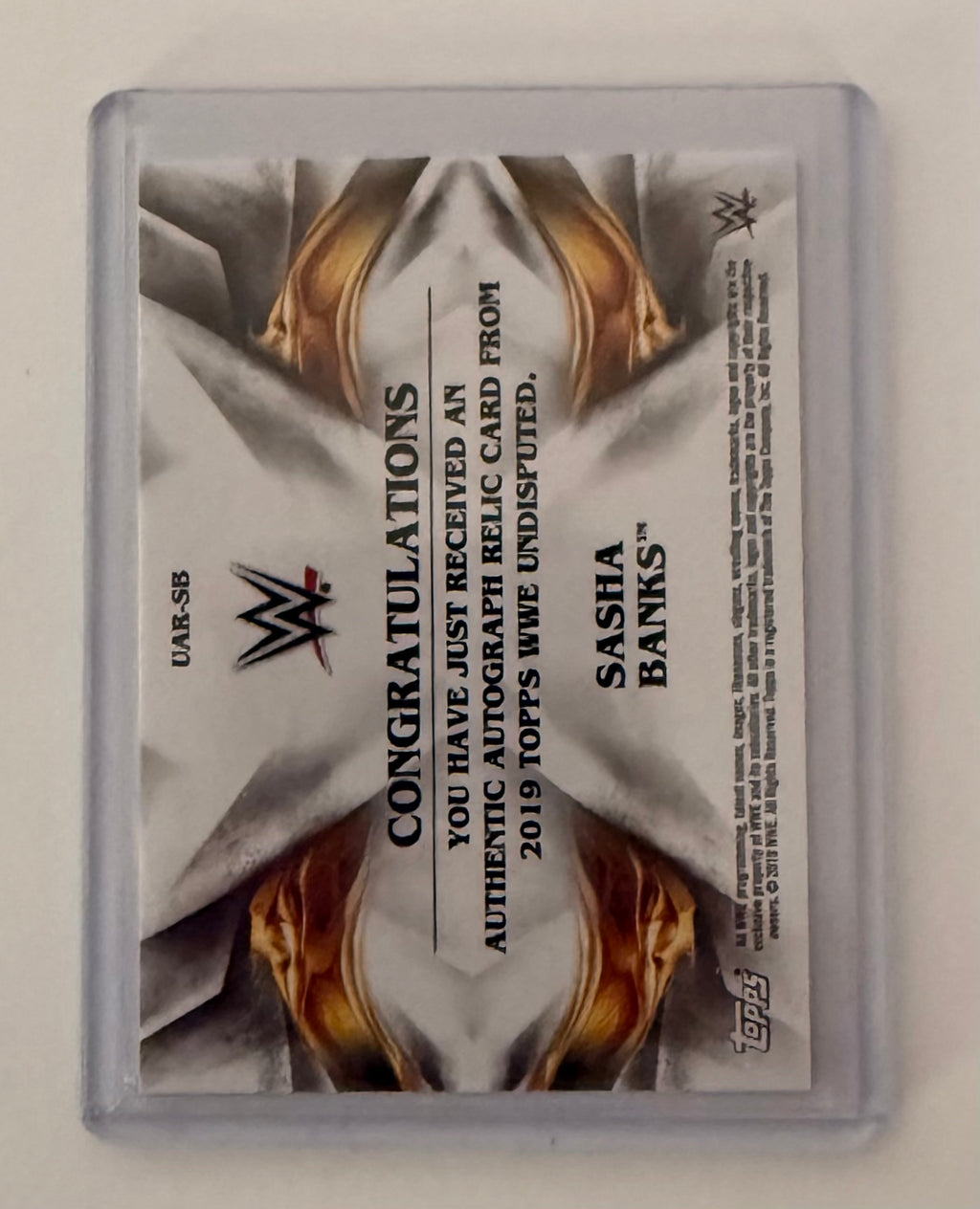 2019 Topps WWE Undisputed Autograph Relics Patch Sasha Banks Auto /120