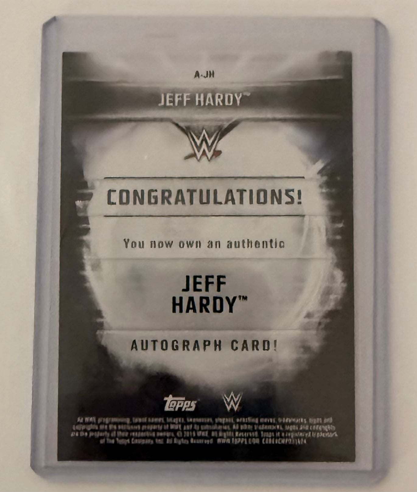 2019 Topps WWE Road to WrestleMania Autographs Silver Jeff Hardy Auto 11/25