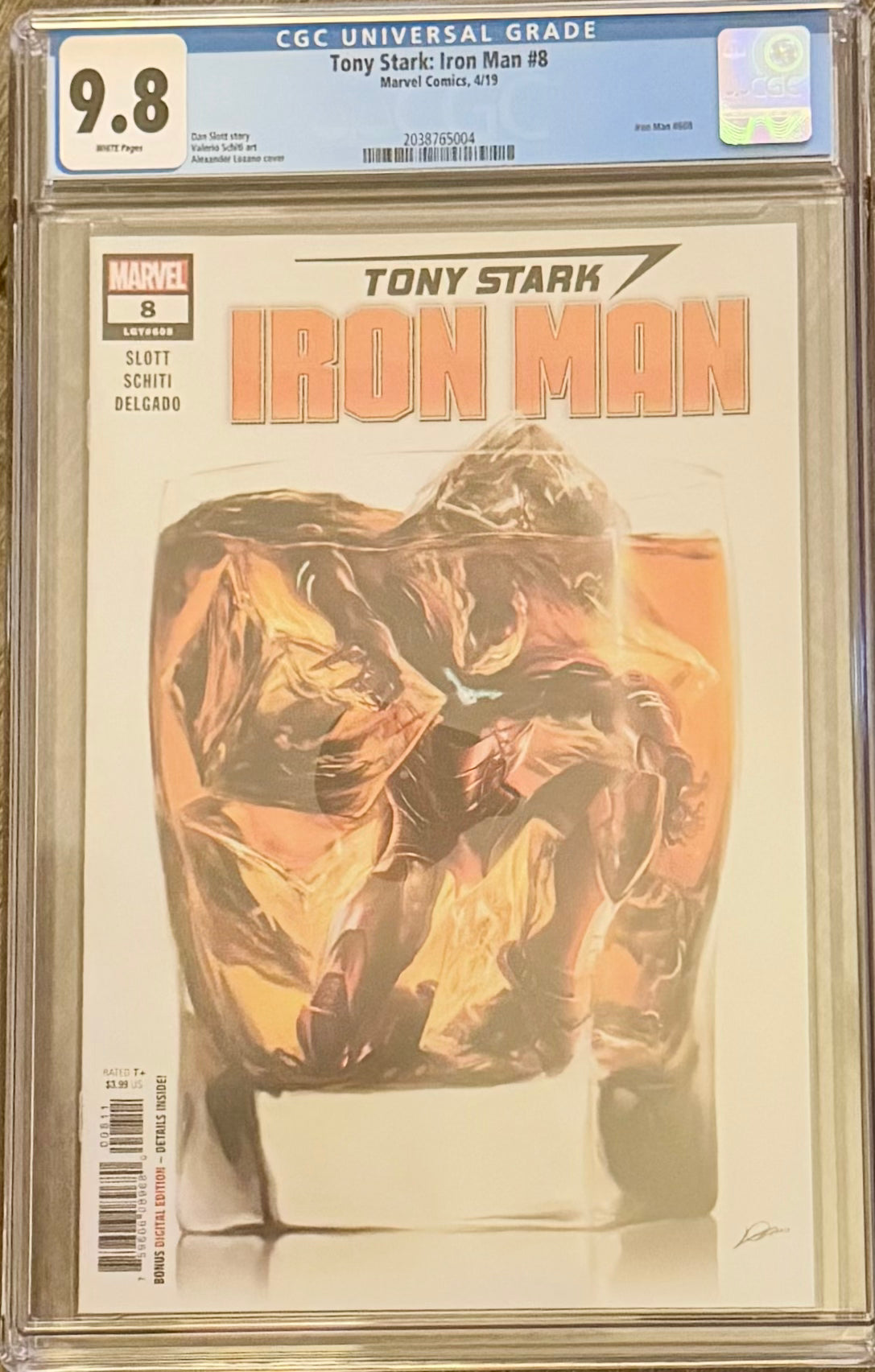 Tony Stark: Iron Man #8 CGC 9.8 – Alexander Lozano Variant – Marvel 2019
