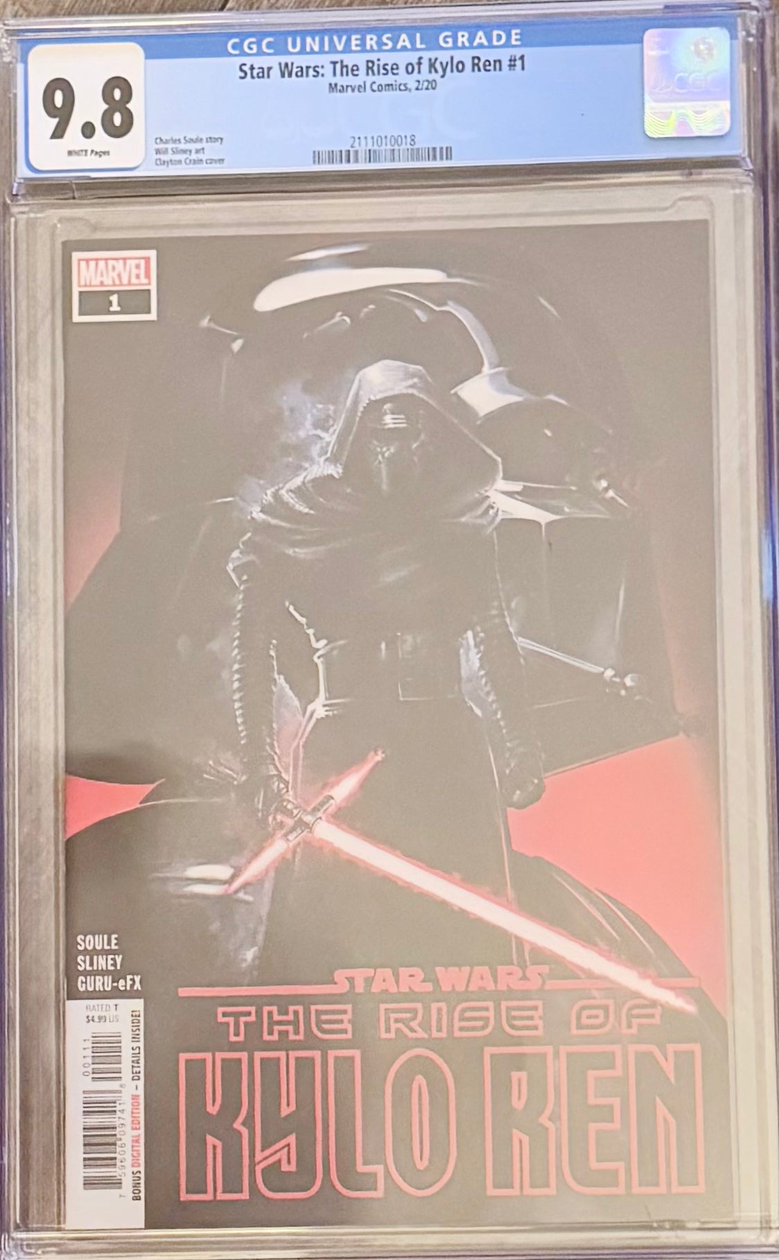 Star Wars: The Rise of Kylo Ren #1 CGC 9.8 – Clayton Crain Cover – Marvel 2020