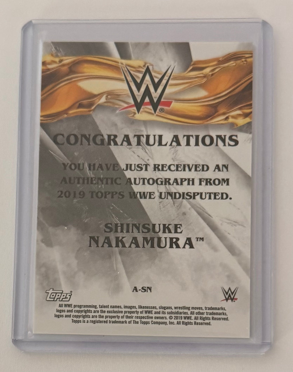 2019 Topps WWE Undisputed Orange 6/99 Shinsuke Nakamura #A-SN Auto