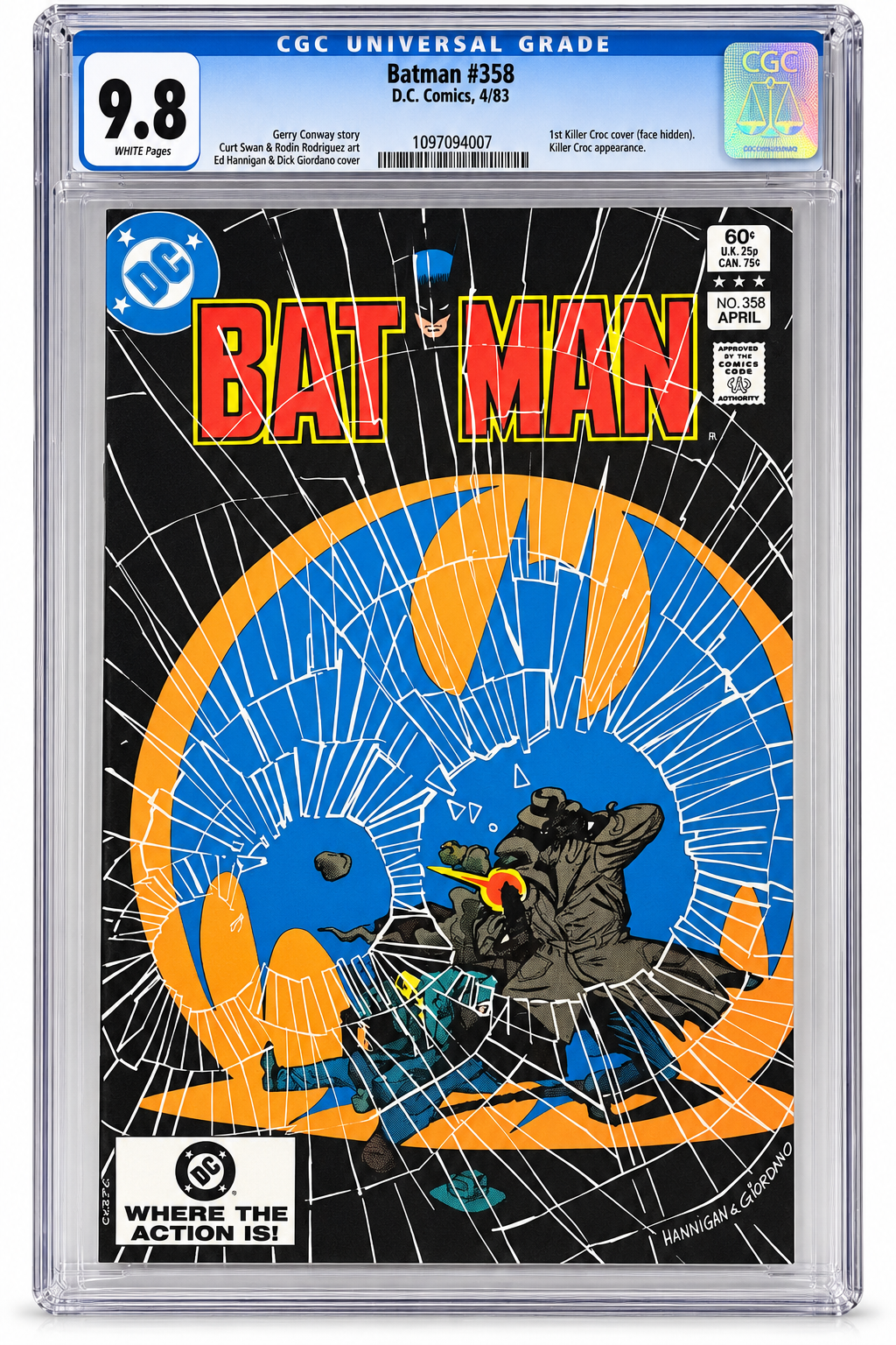 Batman #358 CGC 9.8 White Pages (1983) – Killer Croc – DC Comics