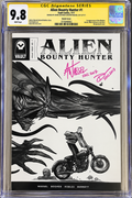 Alien Bounty Hunter #1 CGC SS 9.8 – Signed Booher & Wassel – Sketch Cover – Vault 2017
