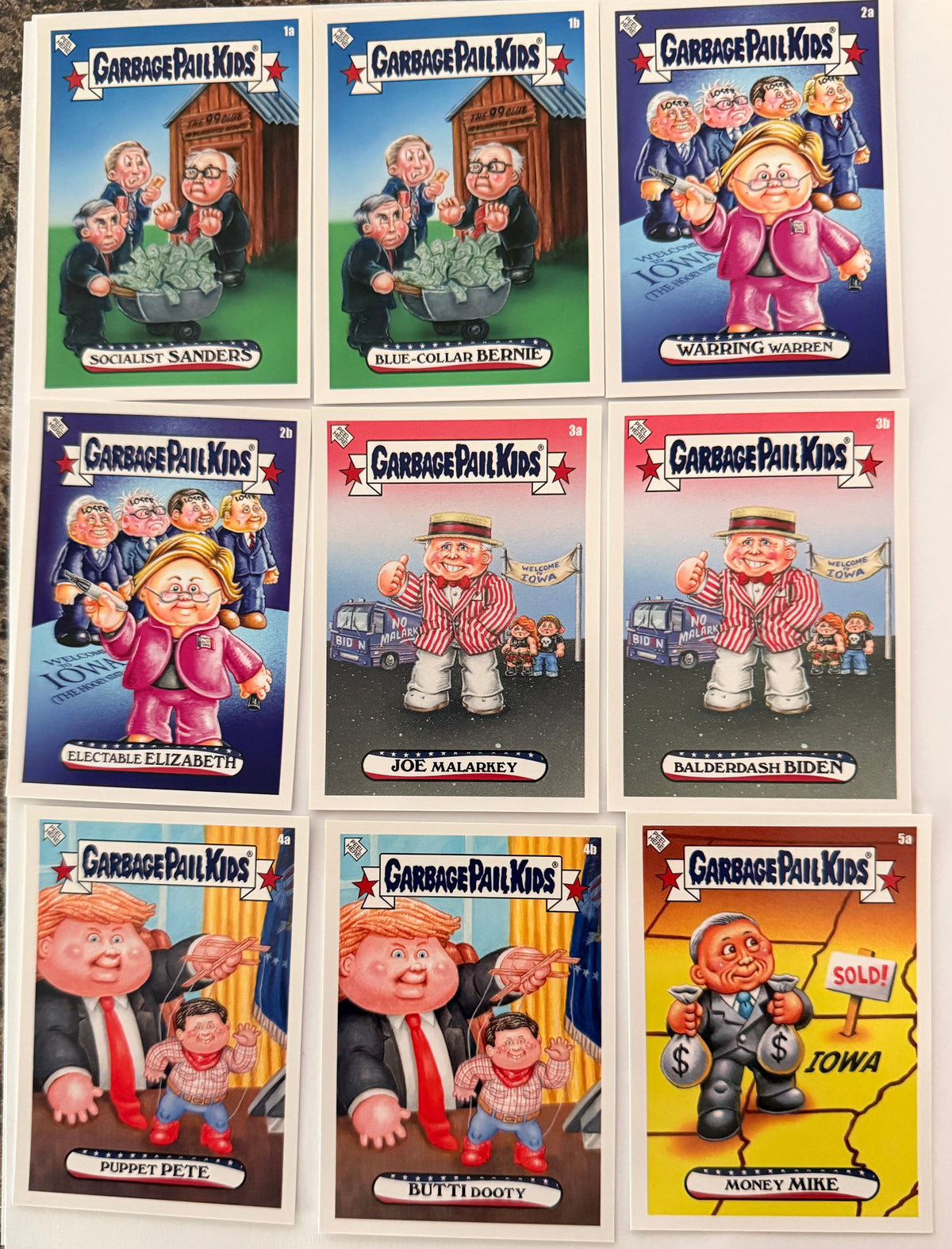 2020 Topps GPK Garbage Pail Kids Disgrace to White House Iowa Caucus Full Set