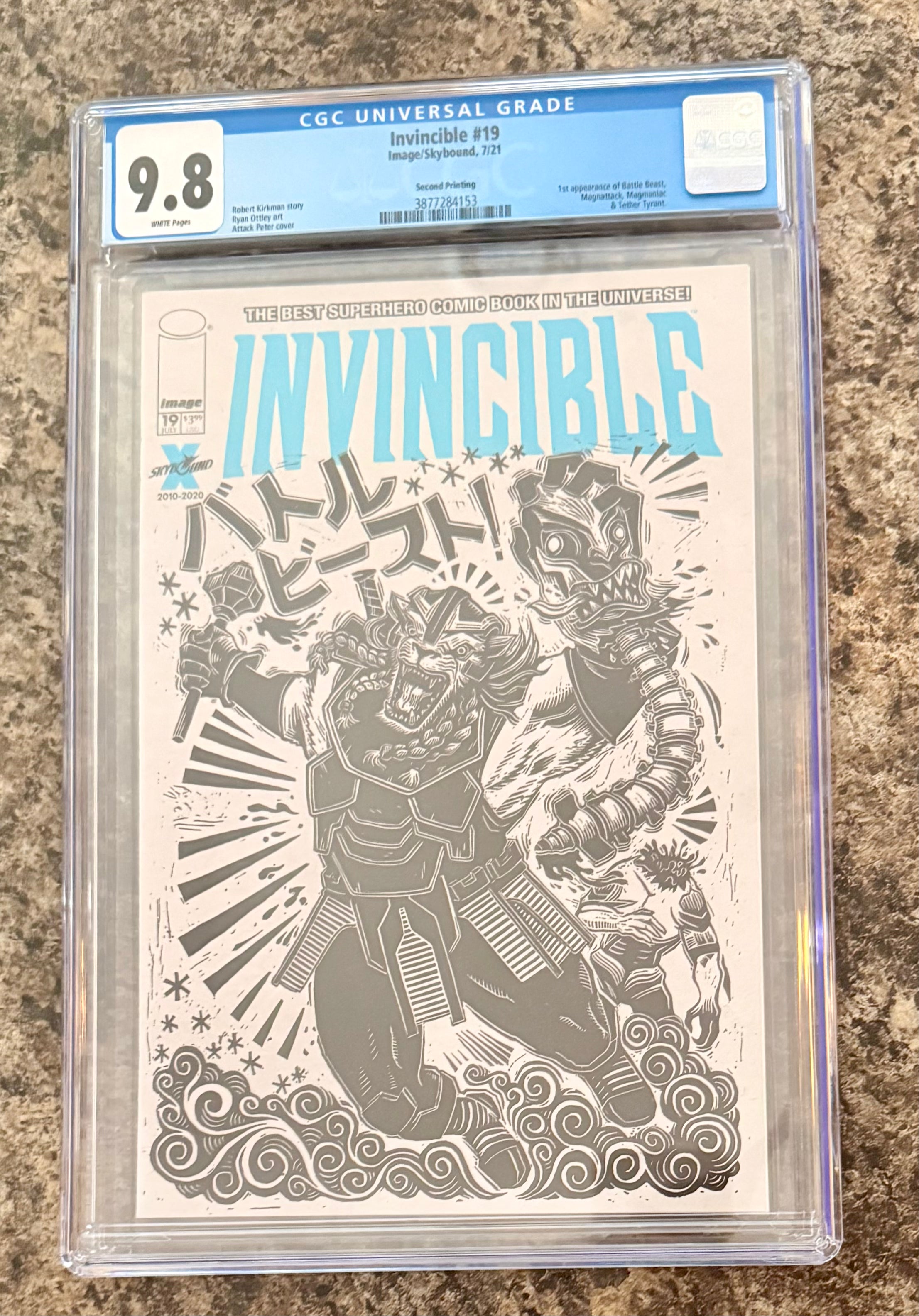 INVINCIBLE #19 CGC 9.8 ATTACK PETER 2nd Print BATTLE BEAST 1st Appearance!