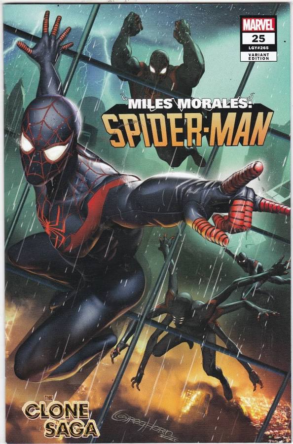 Miles Morales Spider-Man #25 Greg Horn 616 Trade Dress + Virgin Variant Bundle LTD 3000/1000 NM